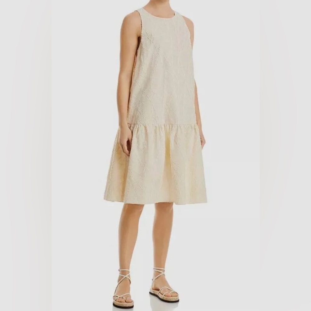 Lafayette 148 New York Women's Sleeveless buff Drop Waist Dress